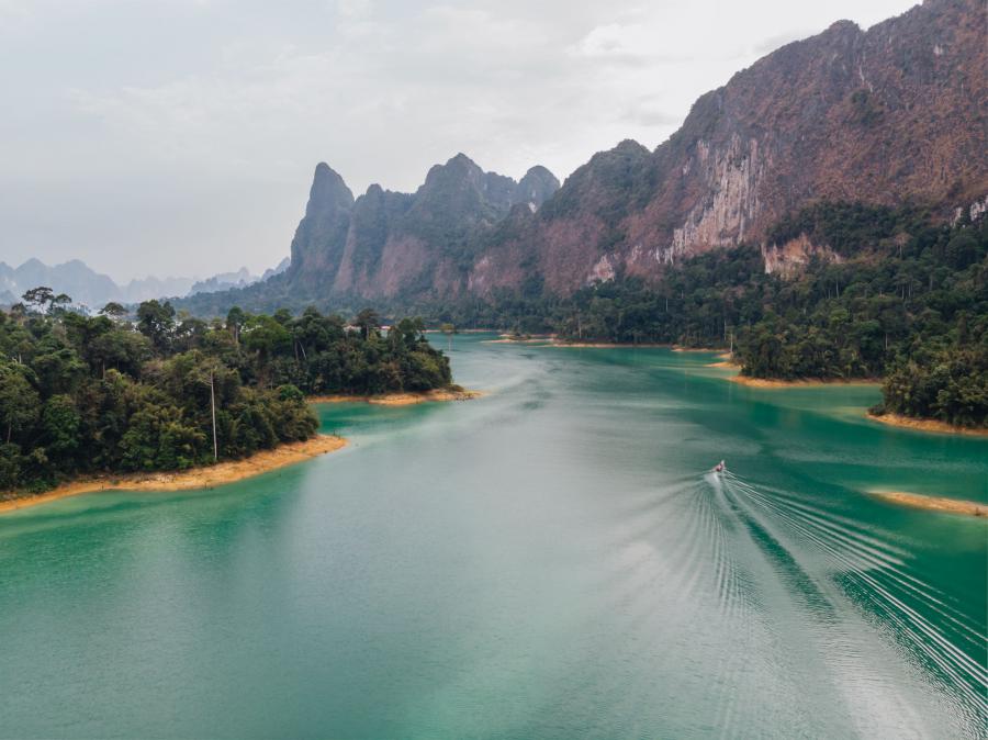Aerial view of the Khlong Pey tributary from a viewpoint